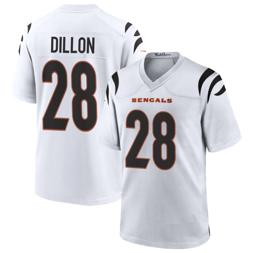 C.Bengals #28 Corey Dillon Player White Home Game Football Jerseys football jersey product view 1