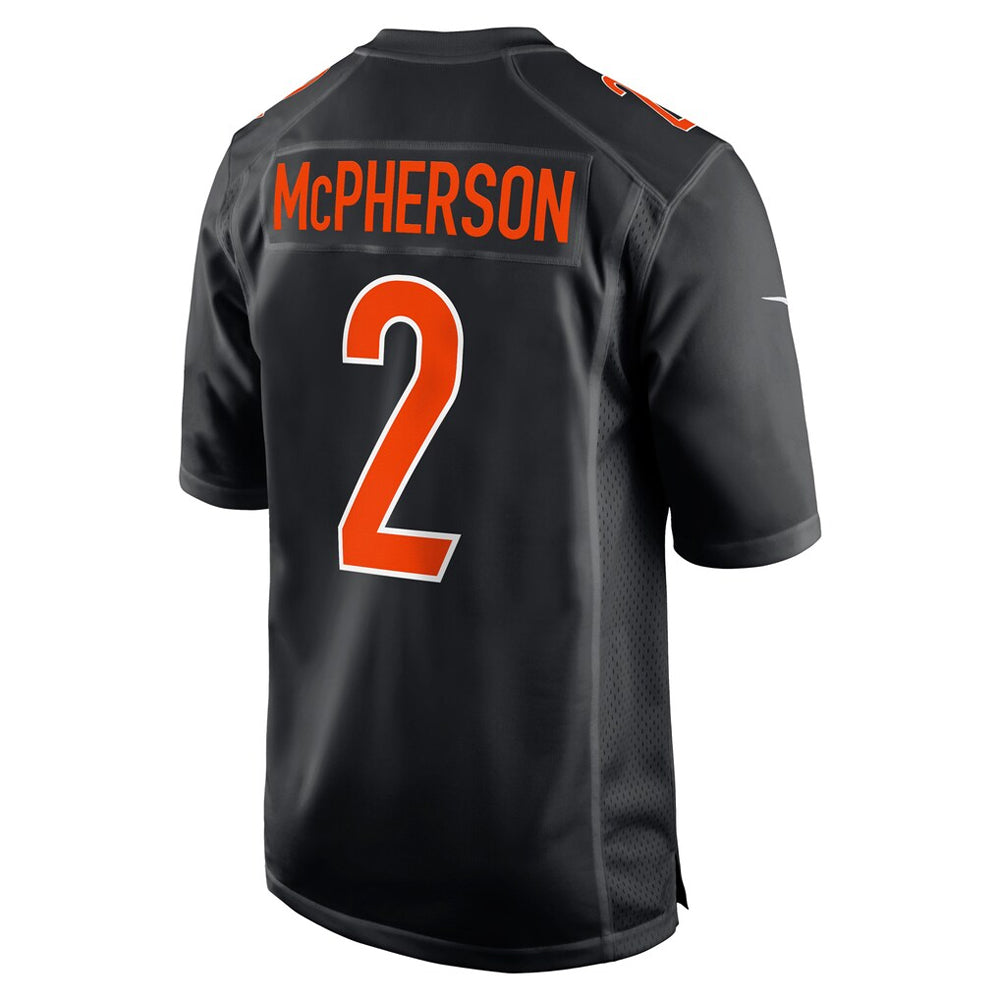 C.Bengals #2 Evan McPherson Player Black Carbon Fashion Football Jerseys football jersey product view 1