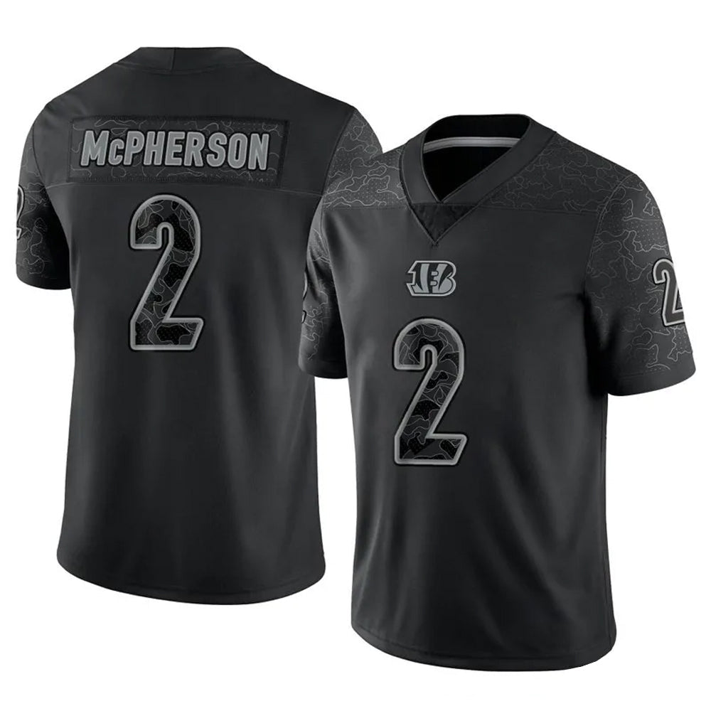 C.Bengals #2 Evan McPherson Player Black RFLCTV Limited Football Jerseys football jersey product view 1