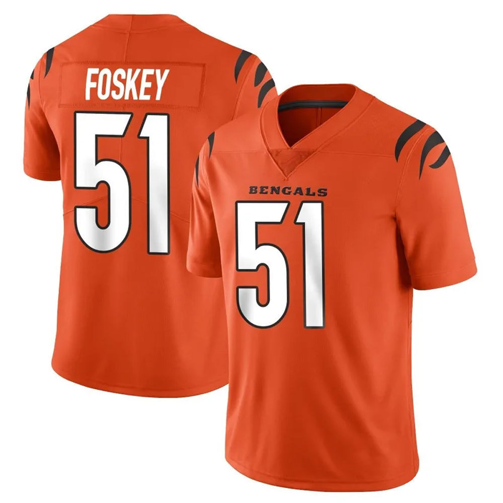 C.Bengals #51 Isaiah Foskey Player Orange Vapor Limited Football Jerseys football jersey product view 1