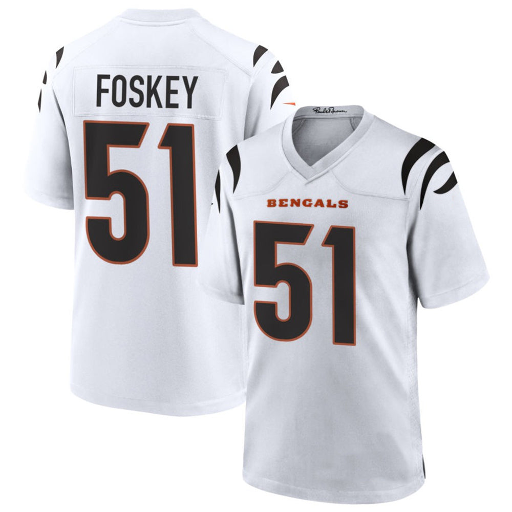 C.Bengals #51 Isaiah Foskey Player White Home Game Football Jerseys football jersey product view 1