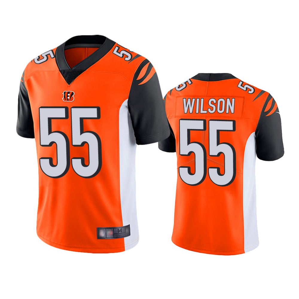 C.Bengals #55 Logan Wilson Player Orange Vapor Limited Football Jerseys football jersey product view 1