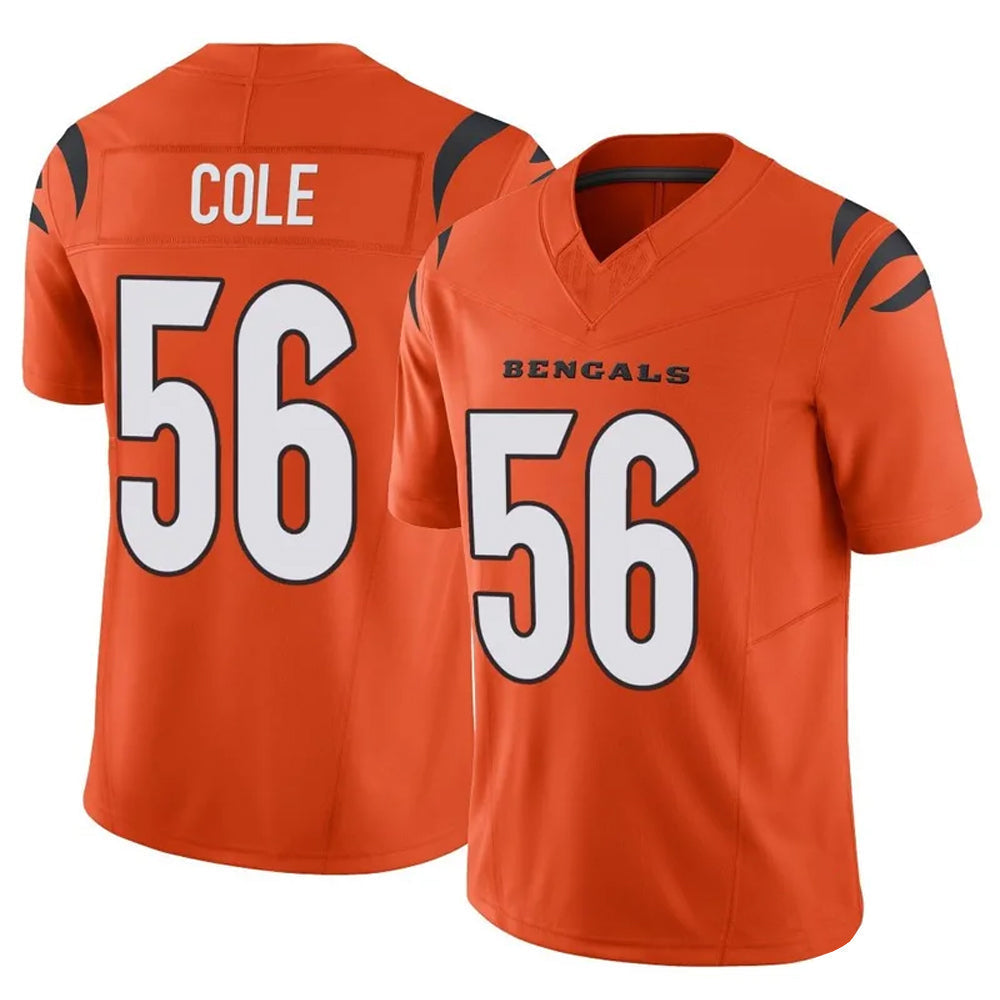 C.Bengals #56 Myles Cole Player Orange Vapor F.U.S.E. Limited Football Jerseys football jersey product view 1