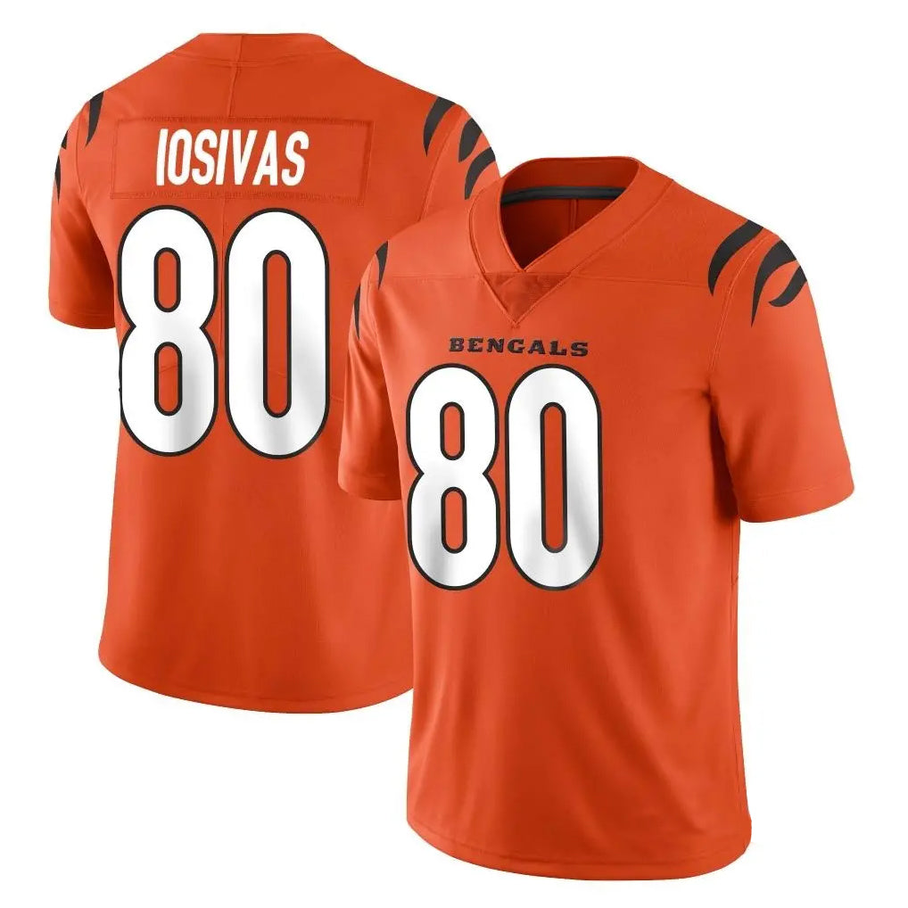 C.Bengals #80 Andrei Iosivas Player Orange Vapor Limited Game Football Jerseys football jersey product view 1