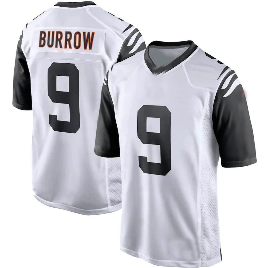C.Bengals #9 Joe Burrow White Alternate Game Player Jersey Stitched American Football Jerseys football jersey product view 1