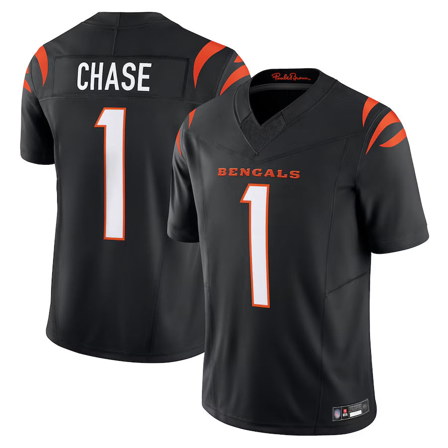 C.Bengals Home Limited Football Jerseys -Black - #1 Ja'Marr Chase Player football jersey product view 1