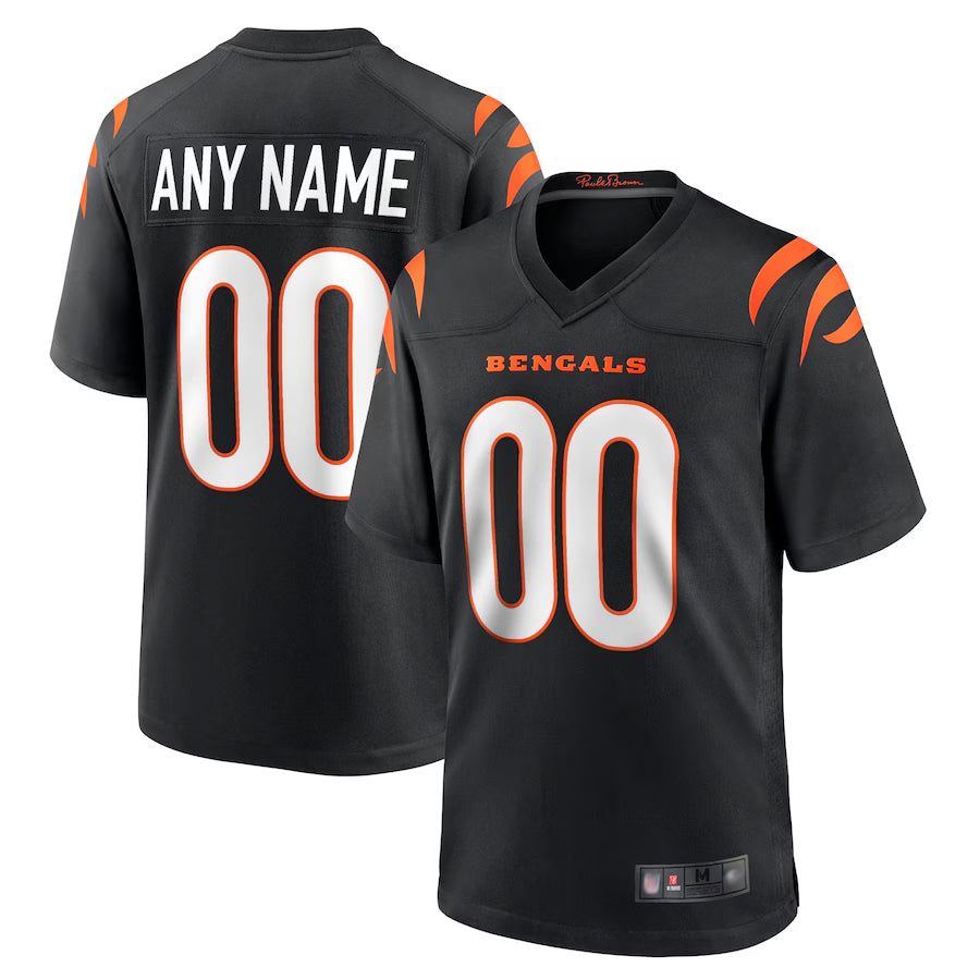 C.Bengals Home Replica Game Football Jerseys - Black - Custom football jersey product view 1