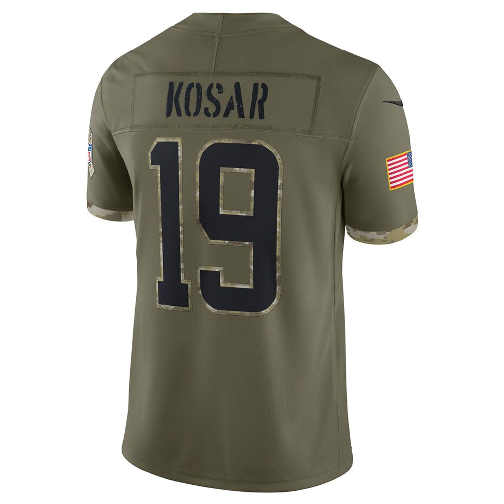 C.Browns #19 Bernie Kosar Player Salute To Service Limited Olive Football Jerseys football jersey product view 1