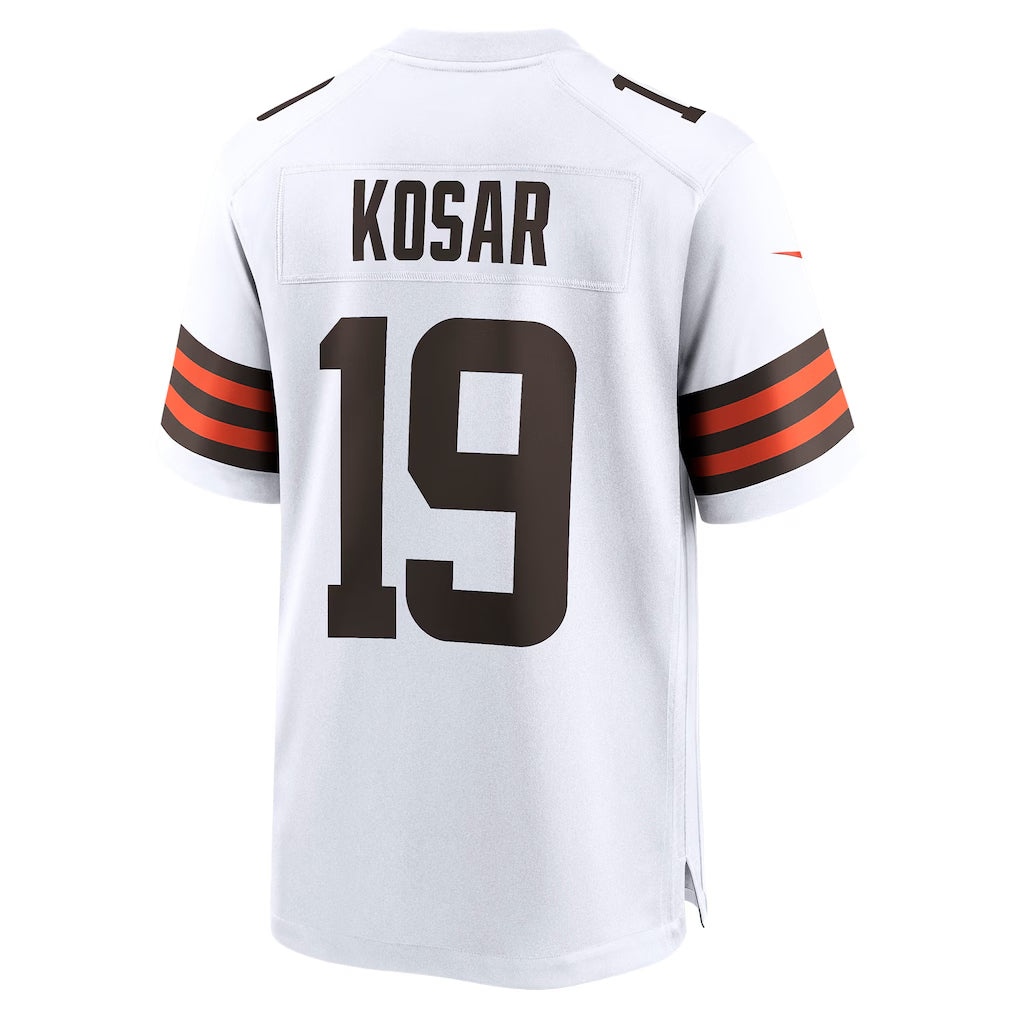 C.Browns #19 Bernie Kosar Player White Home Game Football Jerseys football jersey product view 1