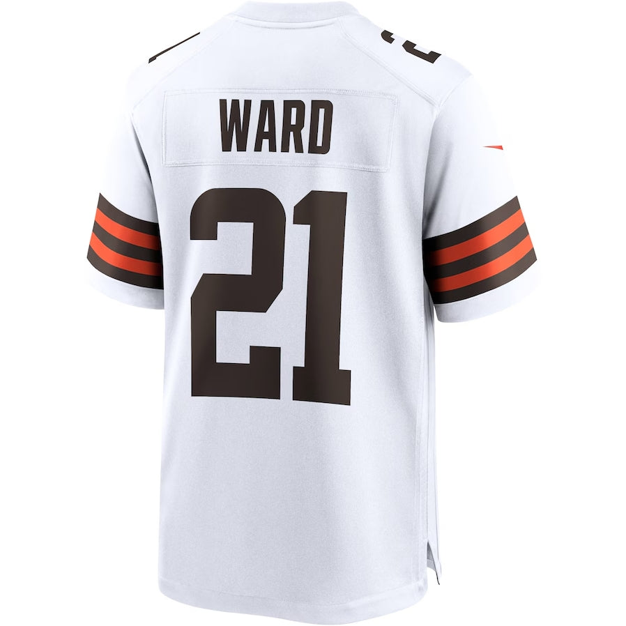 C.Browns #21 Denzel Ward Player White Game Jersey Stitched American Football Jerseys football jersey product view 1