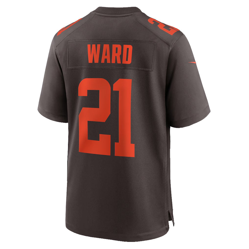 C.Browns #21 Denzel Ward Player Brown Game Football Jerseys football jersey product view 1