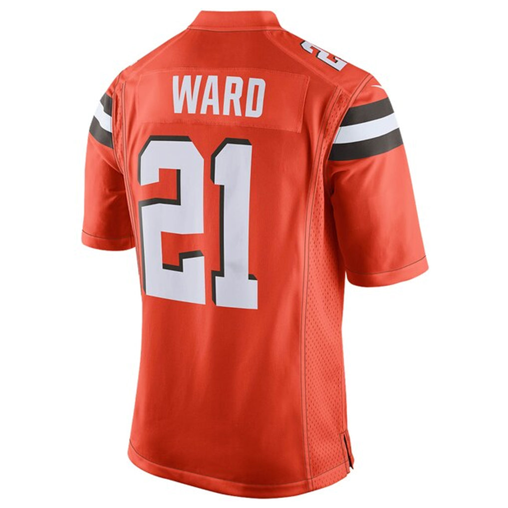 C.Browns #21 Denzel Ward Player Orange Vapor Limited Football Jerseys football jersey product view 1