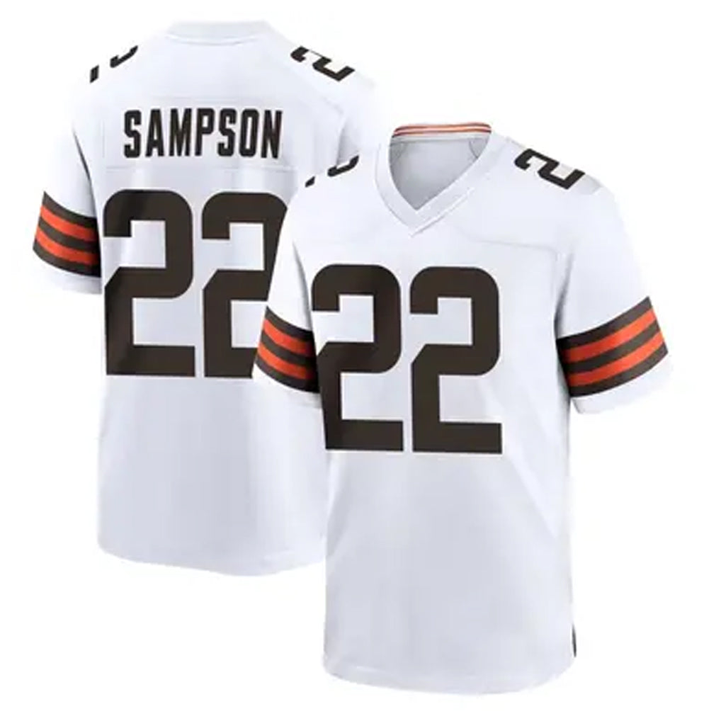 C.Browns #22 Dylan Sampson Player Whtie Home Game Football Jerseys football jersey product view 1