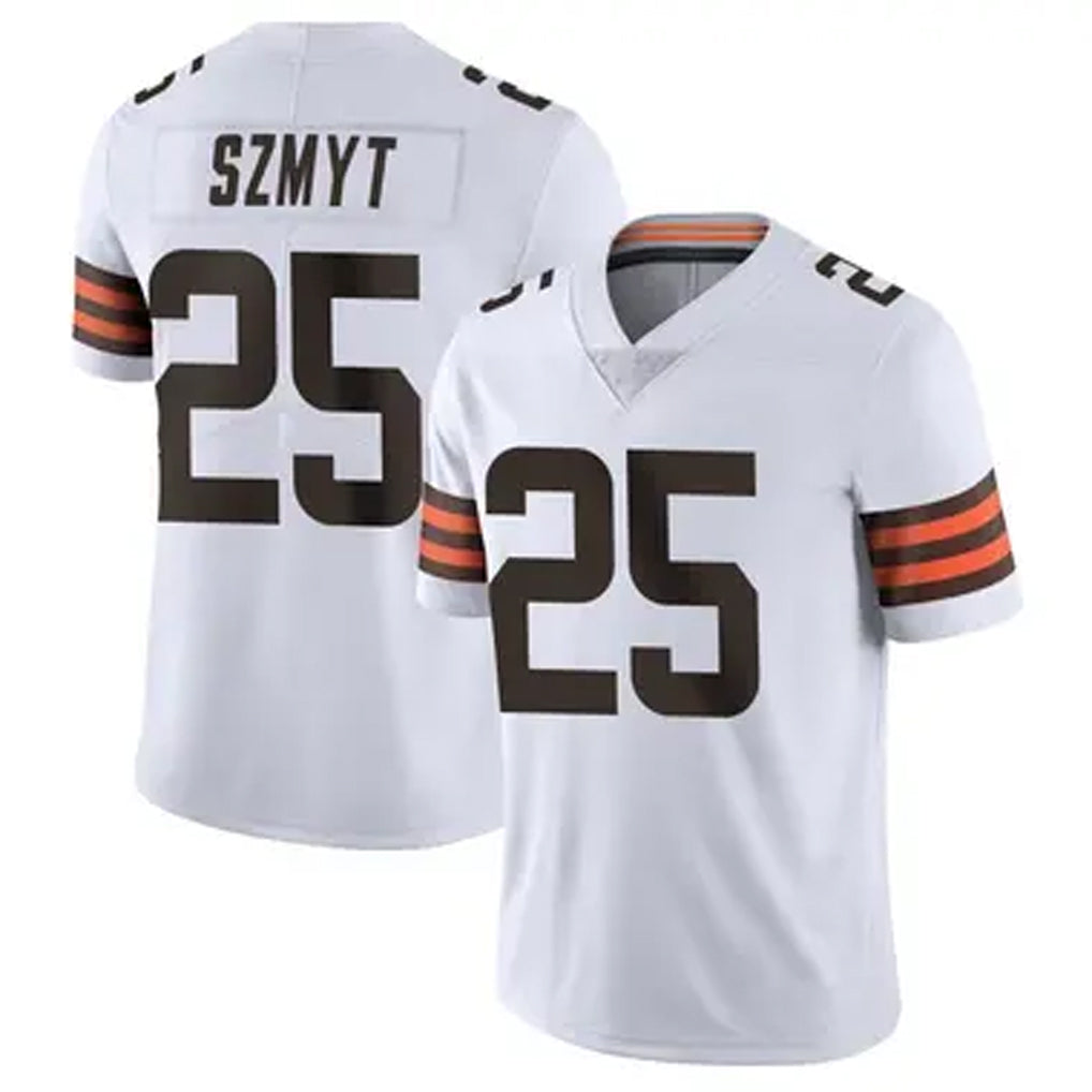 C.Browns #25 Andre Szmyt Player Vapor Limited White Football Jerseys football jersey product view 1