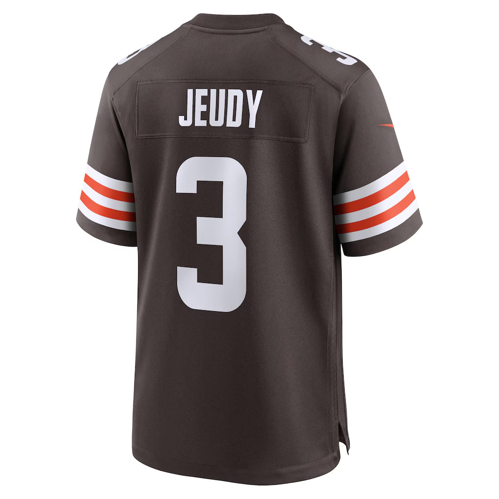 C.Browns #3 Jerry Jeudy Player Brown Home Game Football Jerseys football jersey product view 1