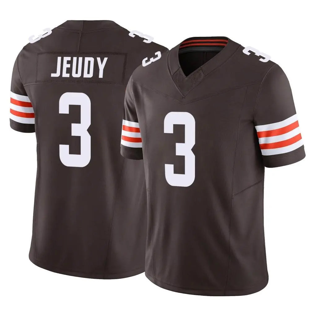C.Browns #3 Jerry Jeudy Player Brown Vapor F.U.S.E. Limited Football Jerseys football jersey product view 1