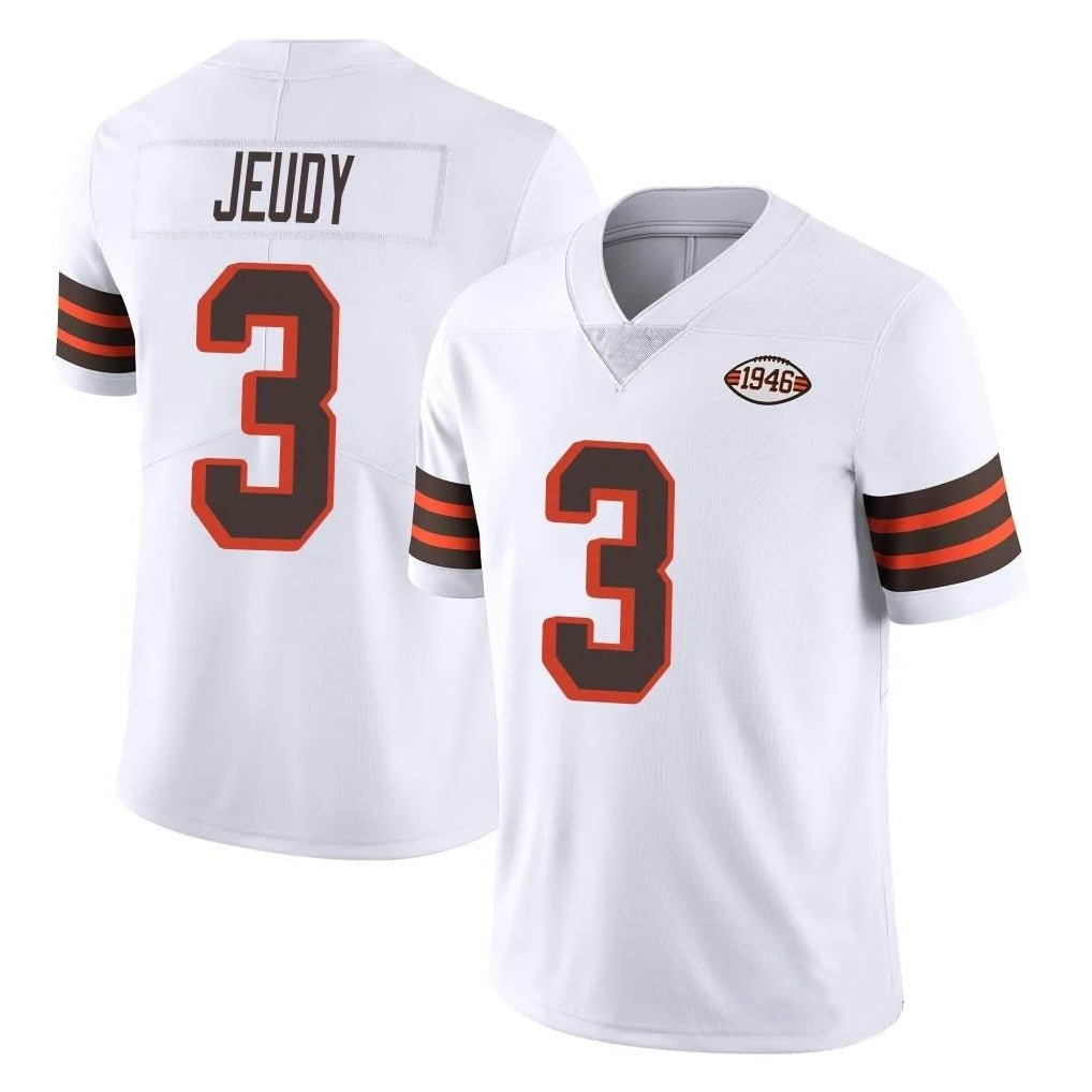 C.Browns #3 Jerry Jeudy Player White Vapor Limited Alternate Football Jerseys football jersey product view 1