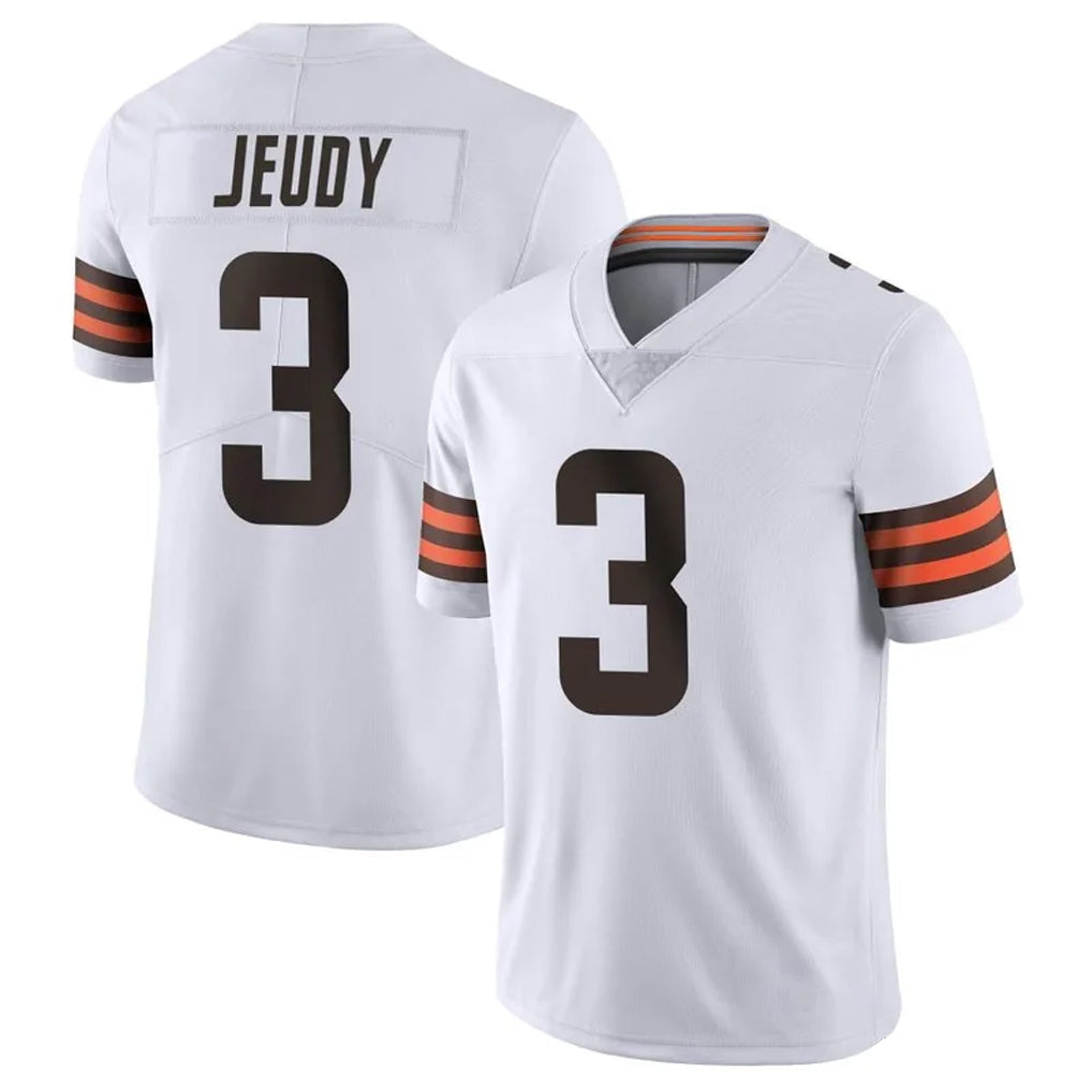 C.Browns #3 Jerry Jeudy Player White Vapor Limited Football Jerseys football jersey product view 1