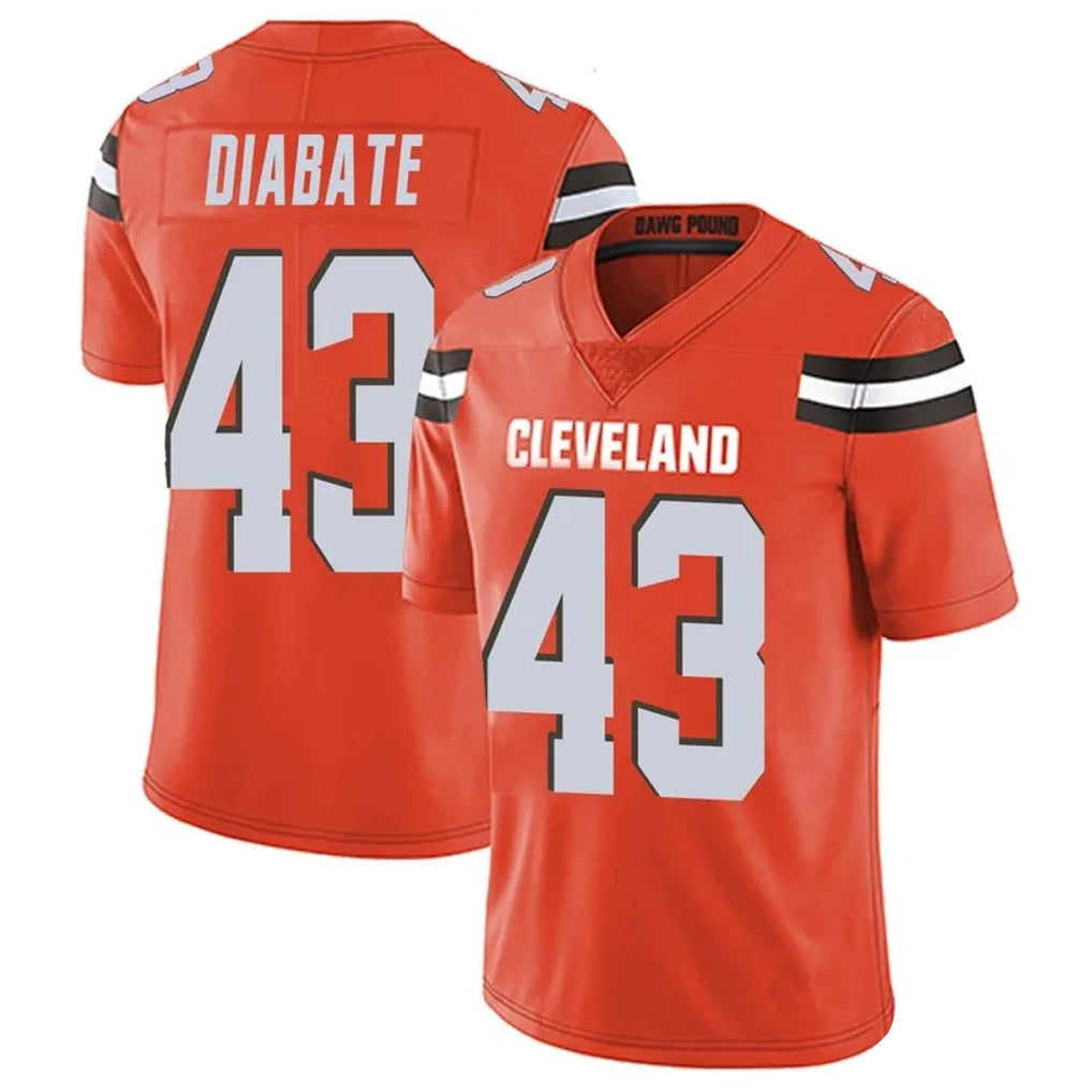 C.Browns #43 Mohamoud Diabate Player Orange Vapor Limited Football Jerseys football jersey product view 1
