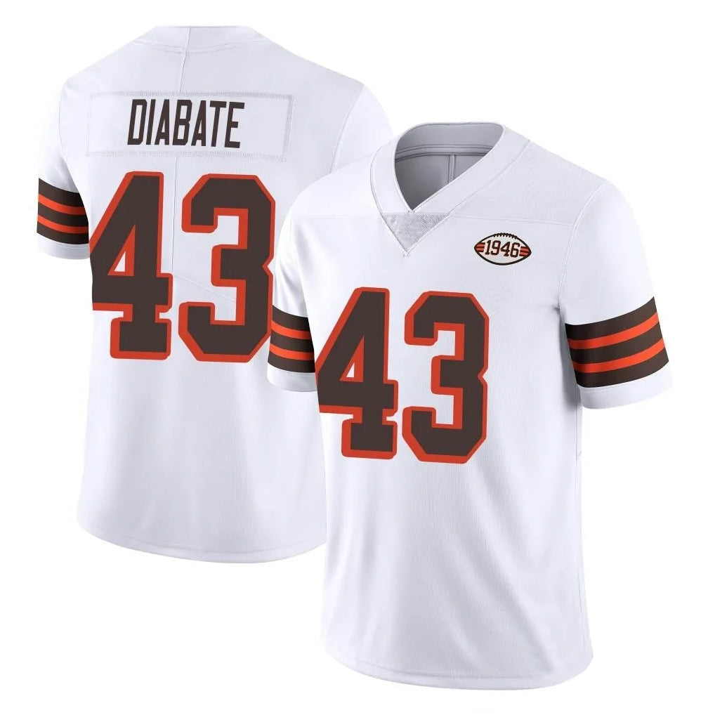 C.Browns #43 Mohamoud Diabate Player White Vapor Limited Football Jerseys football jersey product view 1