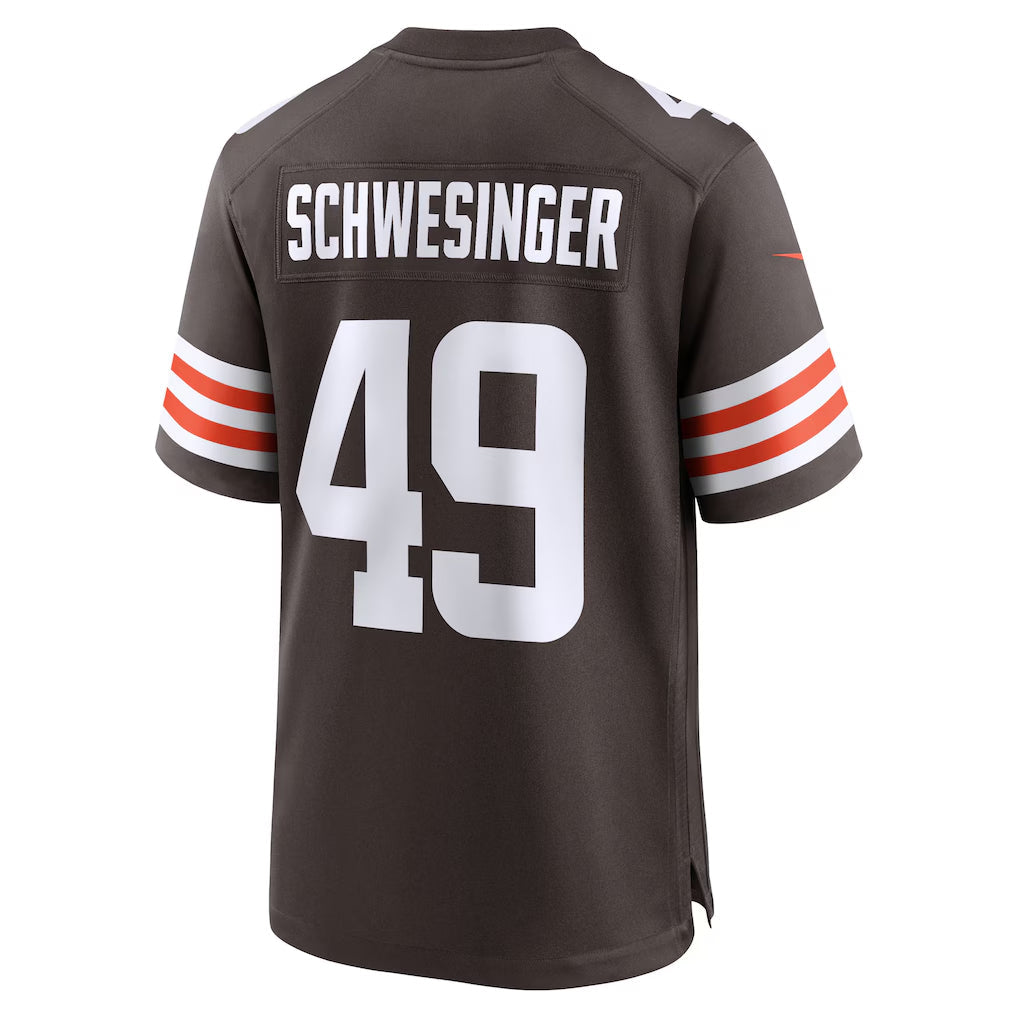 C.Browns #49 Carson Schwesinger Player Brown Home Game Football Jerseys football jersey product view 1