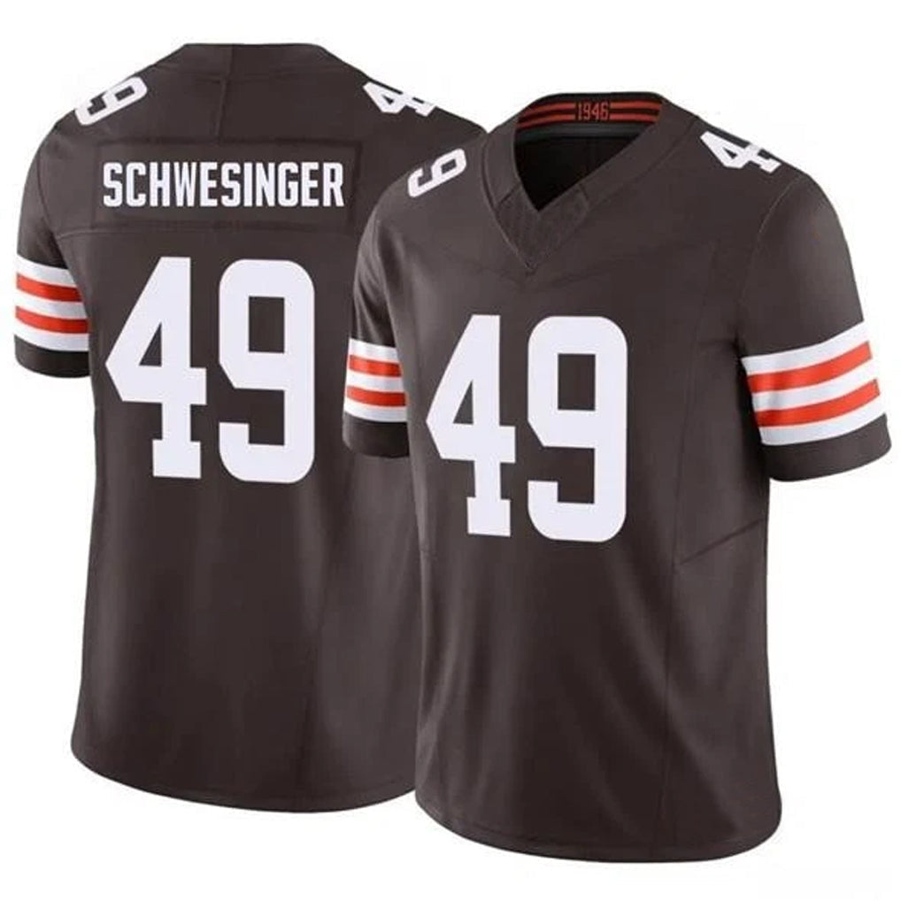 C.Browns #49 Carson Schwesinger Player Brown Vapor F.U.S.E. Limited Football Jerseys football jersey product view 1