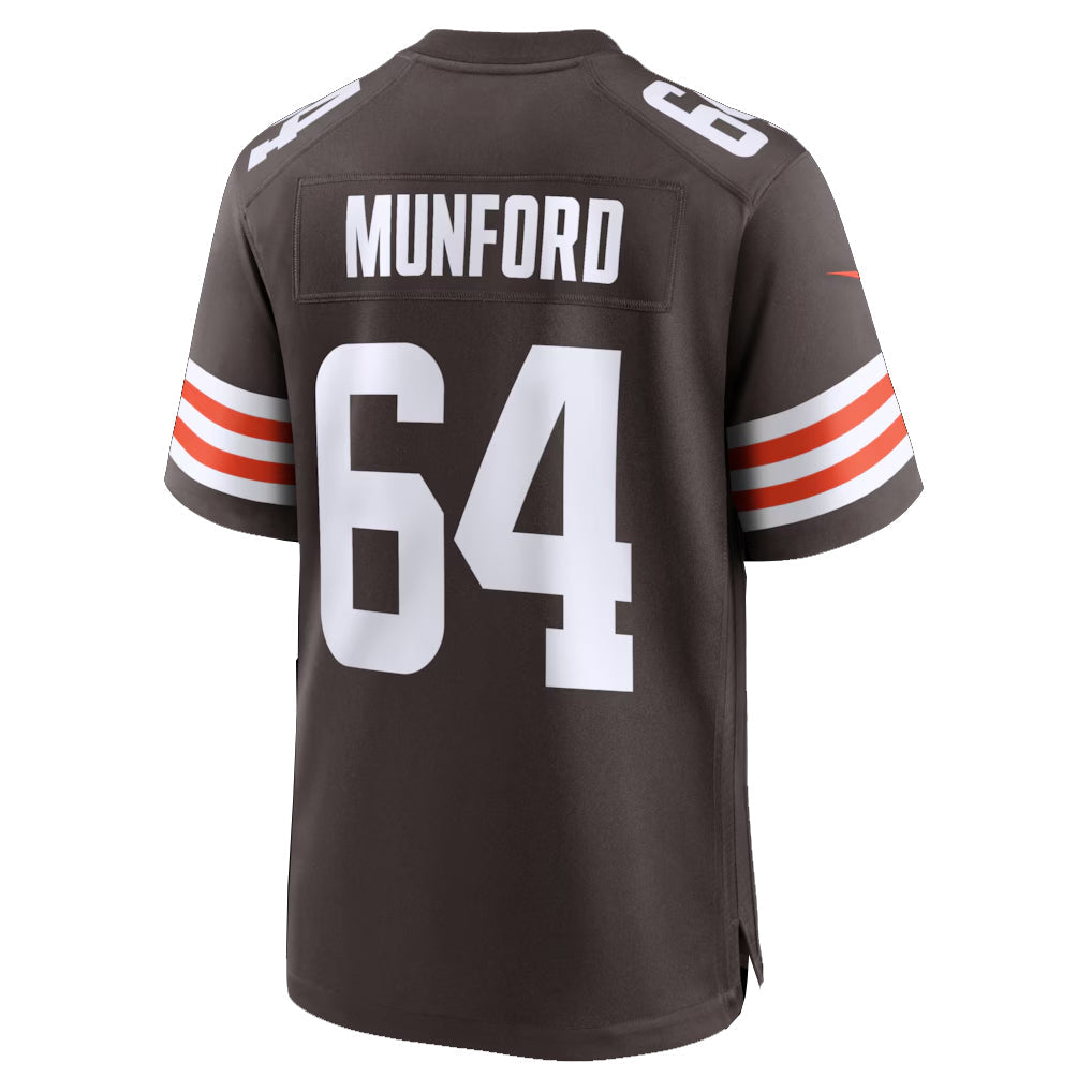 C.Browns #64 Thayer Munford Player Brown Home Game Football Jerseys football jersey product view 1