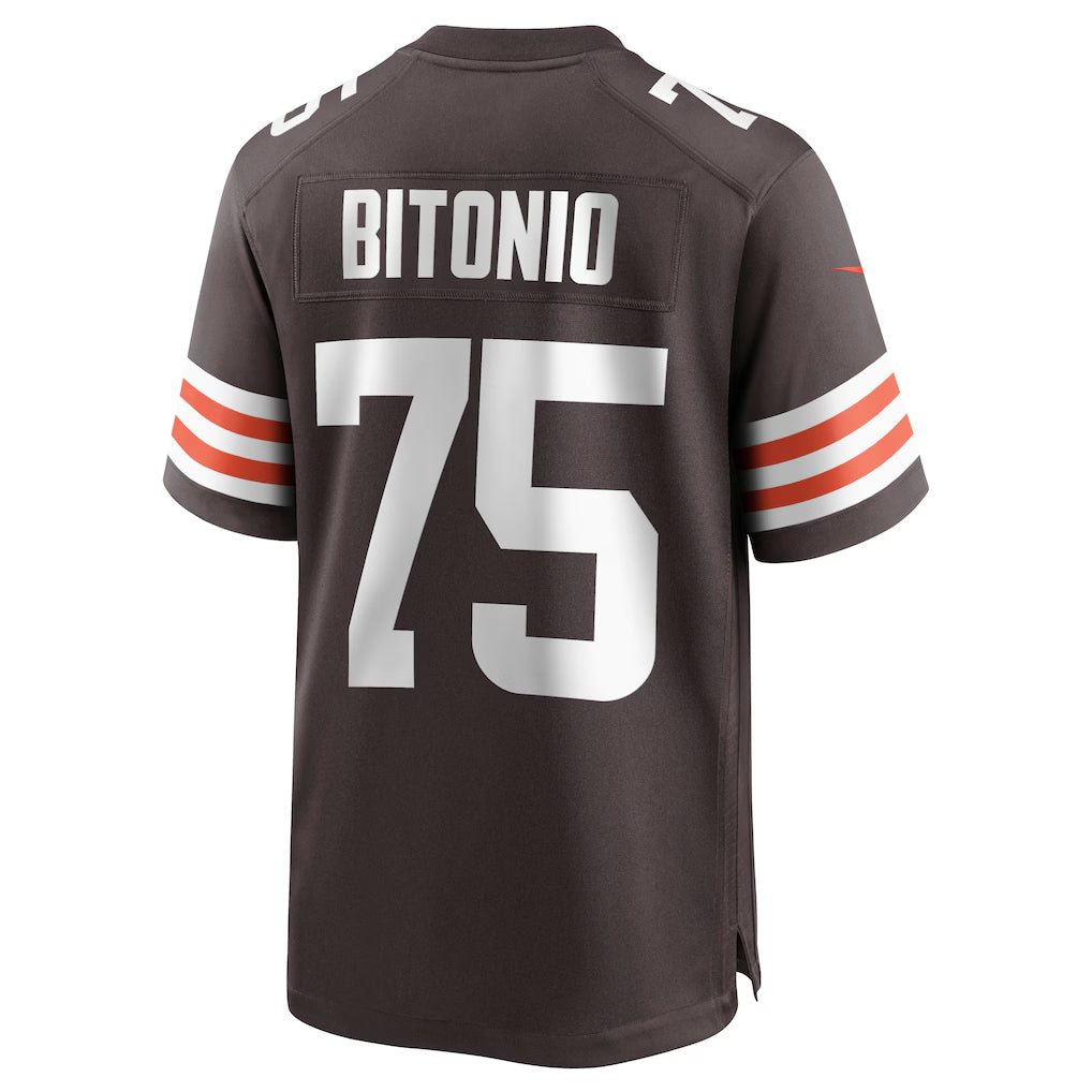 C.Browns #75 Joel Bitonio Player Brown Home Game Football Jerseys football jersey product view 1
