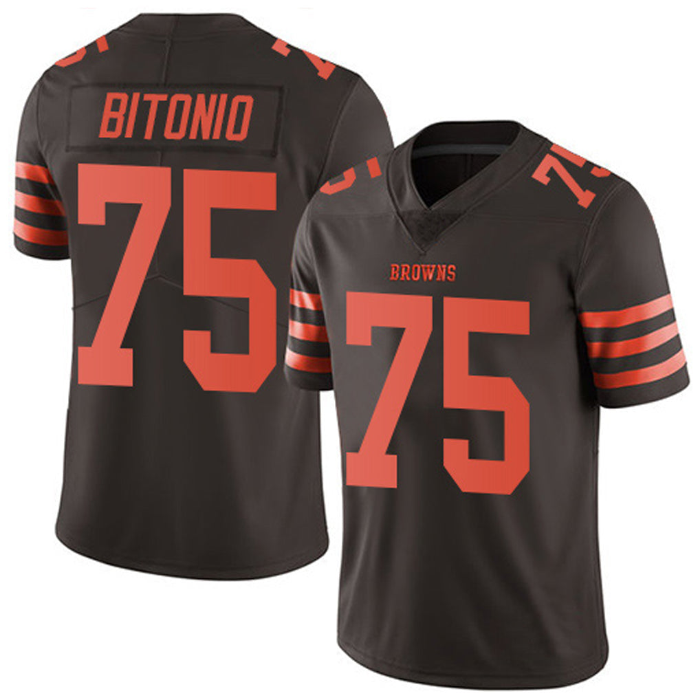 C.Browns #75 Joel Bitonio Player Brown Vapor Limited Football Jerseys football jersey product view 1