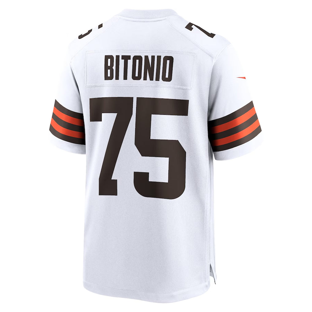 C.Browns #75 Joel Bitonio Player White Home Game Football Jerseys football jersey product view 1