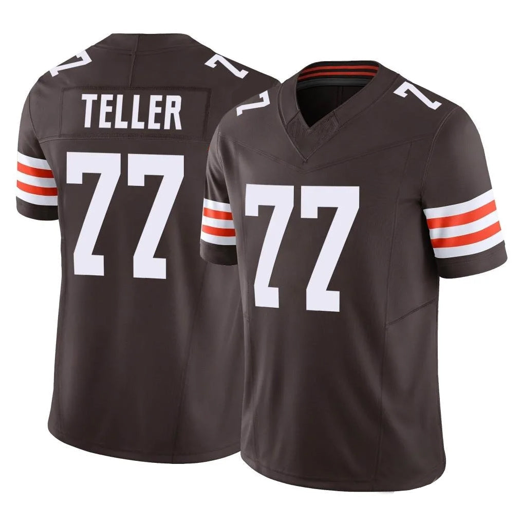 C.Browns #77 Wyatt Teller Player Brown Vapor F.U.S.E. Limited Football Jerseys football jersey product view 1