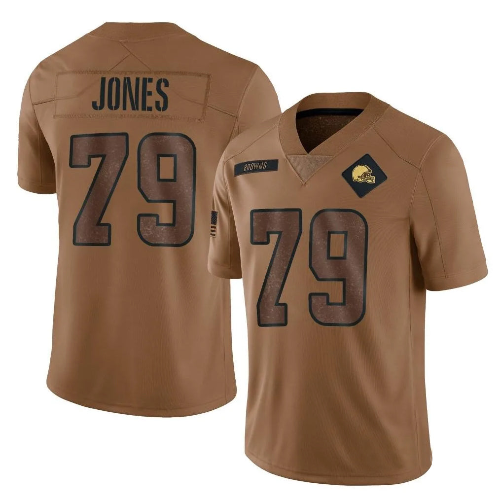 C.Browns #79 Dawand Jones Player Brown Salute To Service Limited Football Jerseys football jersey product view 1