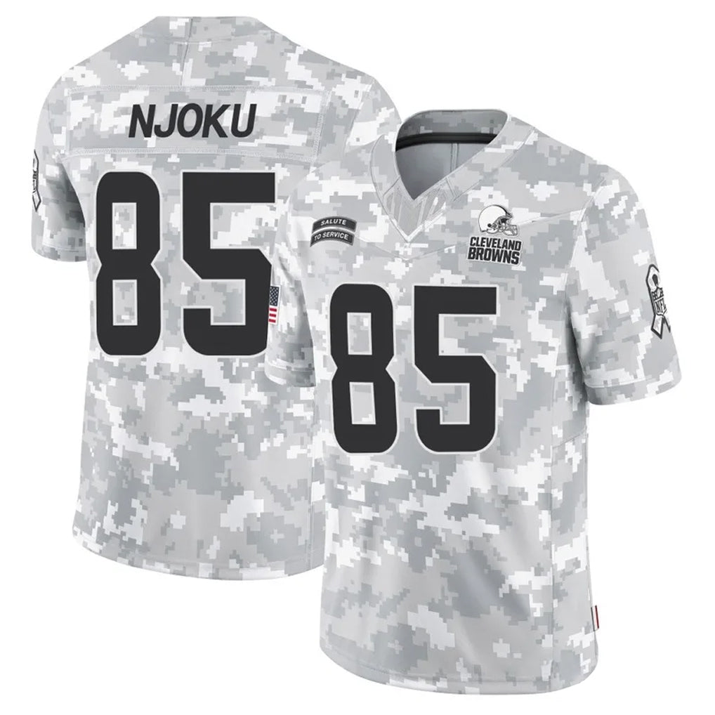 C.Browns #85 David Njoku Player Arctic Camo Salute to Service Limited Football Jerseys football jersey product view 1