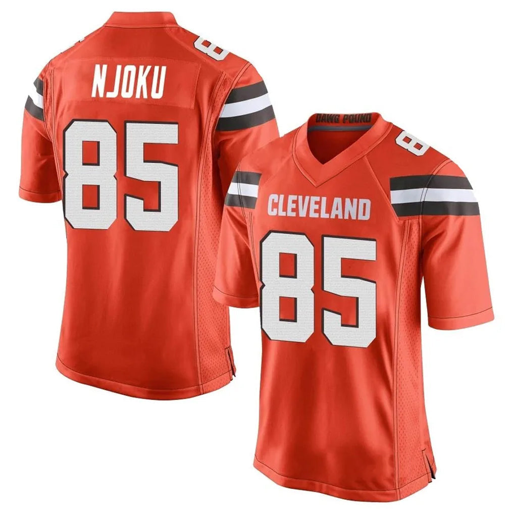 C.Browns #85 David Njoku Player Orange Game Football Jerseys football jersey product view 1