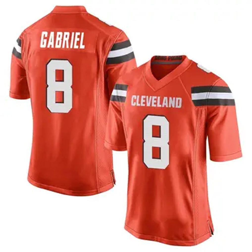 C.Browns #8 Dillon Gabriel Player Orange Game Football Jerseys football jersey product view 1