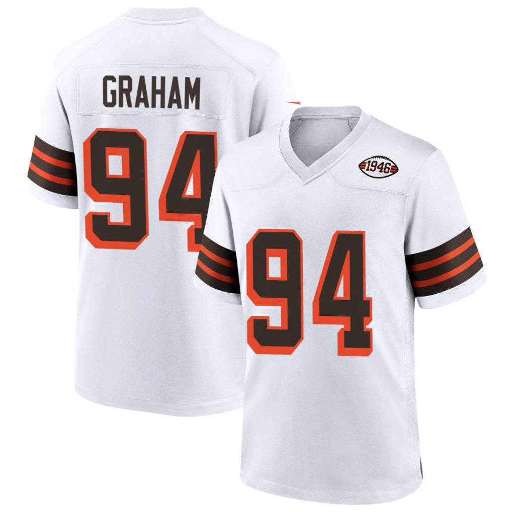 C.Browns #94 Mason Graham Player 1946 Collection Alternate White Football Jerseys football jersey product view 1