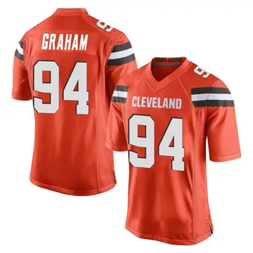 C.Browns #94 Mason Graham Player Orange Game Football Jerseys football jersey product view 1