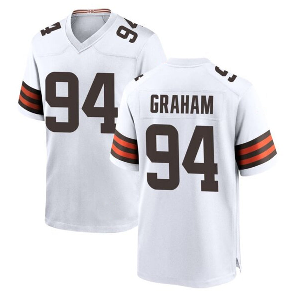 C.Browns #94 Mason Graham Player White Home Game Football Jerseys football jersey product view 1