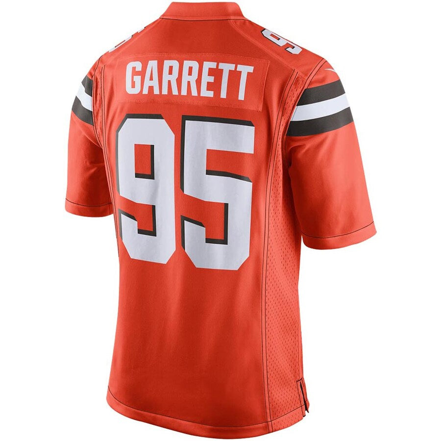 C.Browns #95 Myles Garrett Player Orange Game Football Jerseys football jersey product view 1