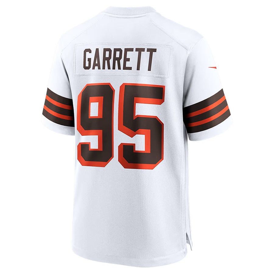 C.Browns #95 Myles Garrett Player WHITE Alternate Game Football Jerseys football jersey product view 1