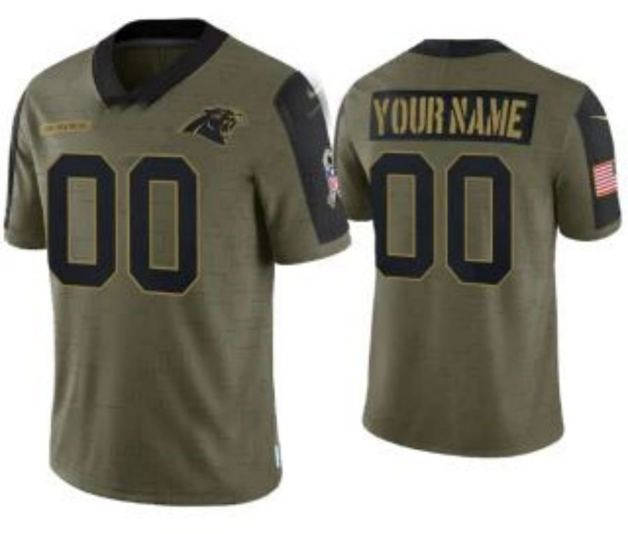 C.Panthers ACTIVE PLAYER Olive Custom 2021 Salute To Service Limited Stitched Jersey Football Jerseys football jersey product view 1