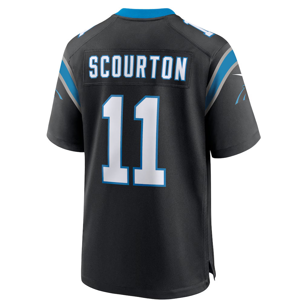 C.Panthers #11 Nic Scourton Player Black Home Game Football Jerseys football jersey product view 1