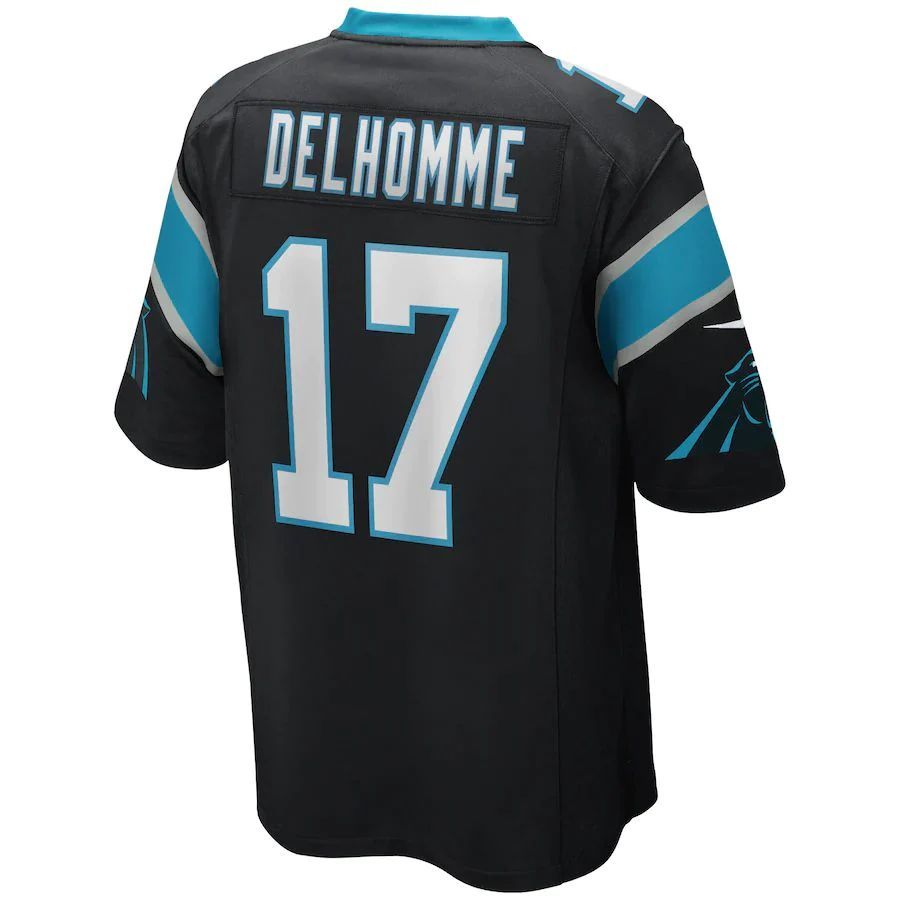 C.Panthers #17 Jake Delhomme Black Game Retired Player Jersey Stitched American Football Jerseys football jersey product view 1