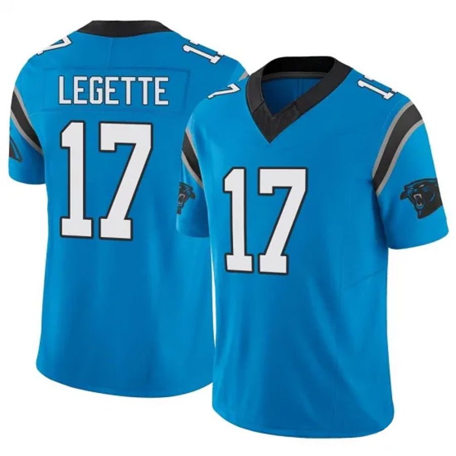 C.Panthers #17 Xavier Legette Player Blue Vapor F.U.S.E. Limited Football Jerseys football jersey product view 1