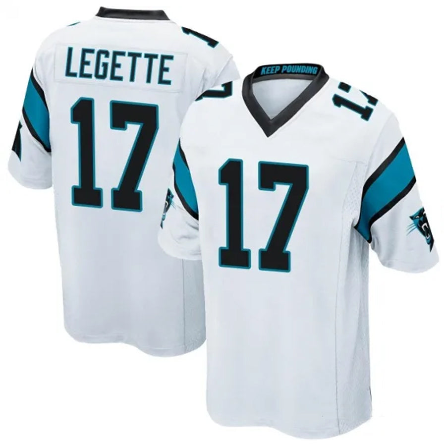 C.Panthers #17 Xavier Legette Player White Home Game Football Jerseys football jersey product view 1