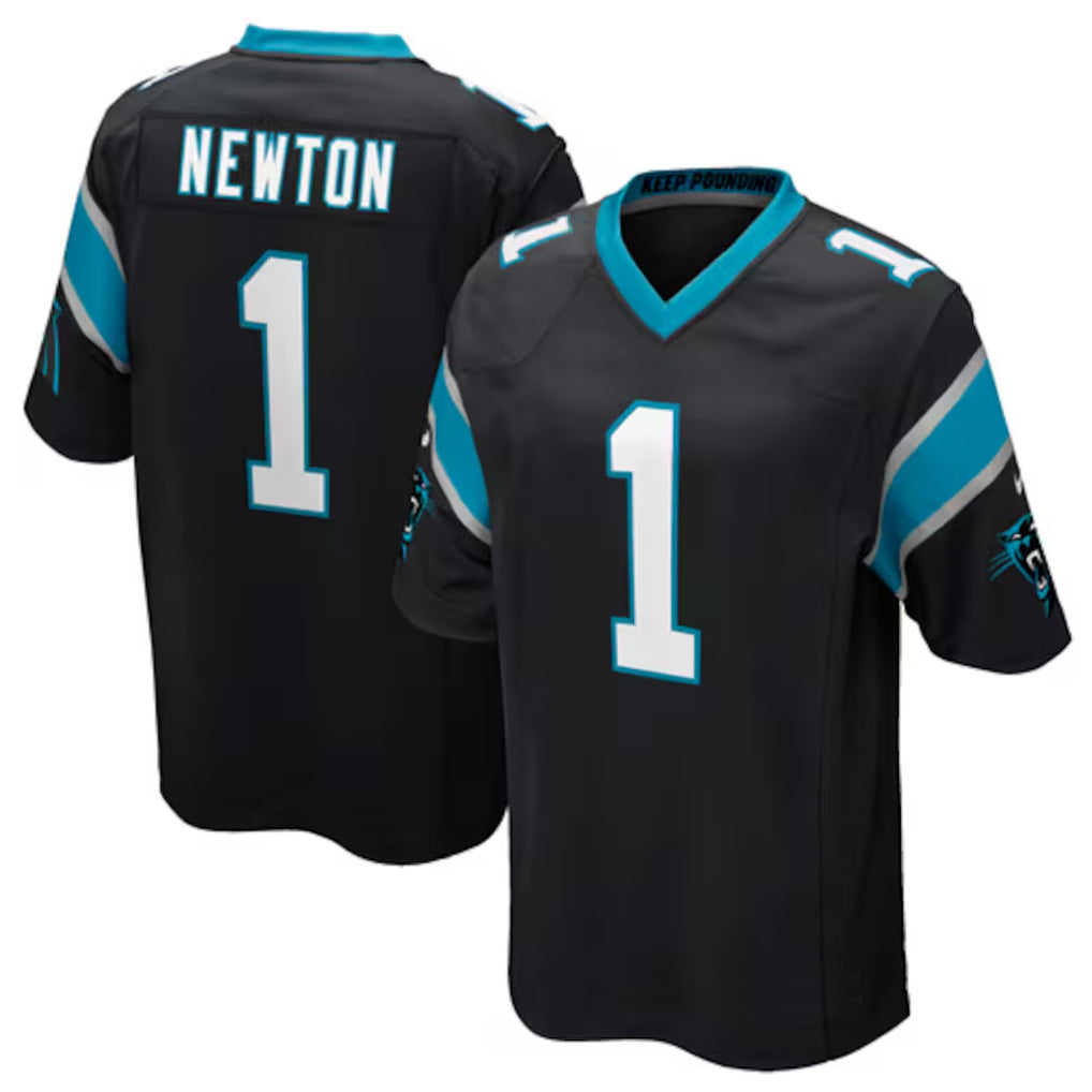 C.Panthers #1 Cam Newton Player Black Game Football Jerseys football jersey product view 1