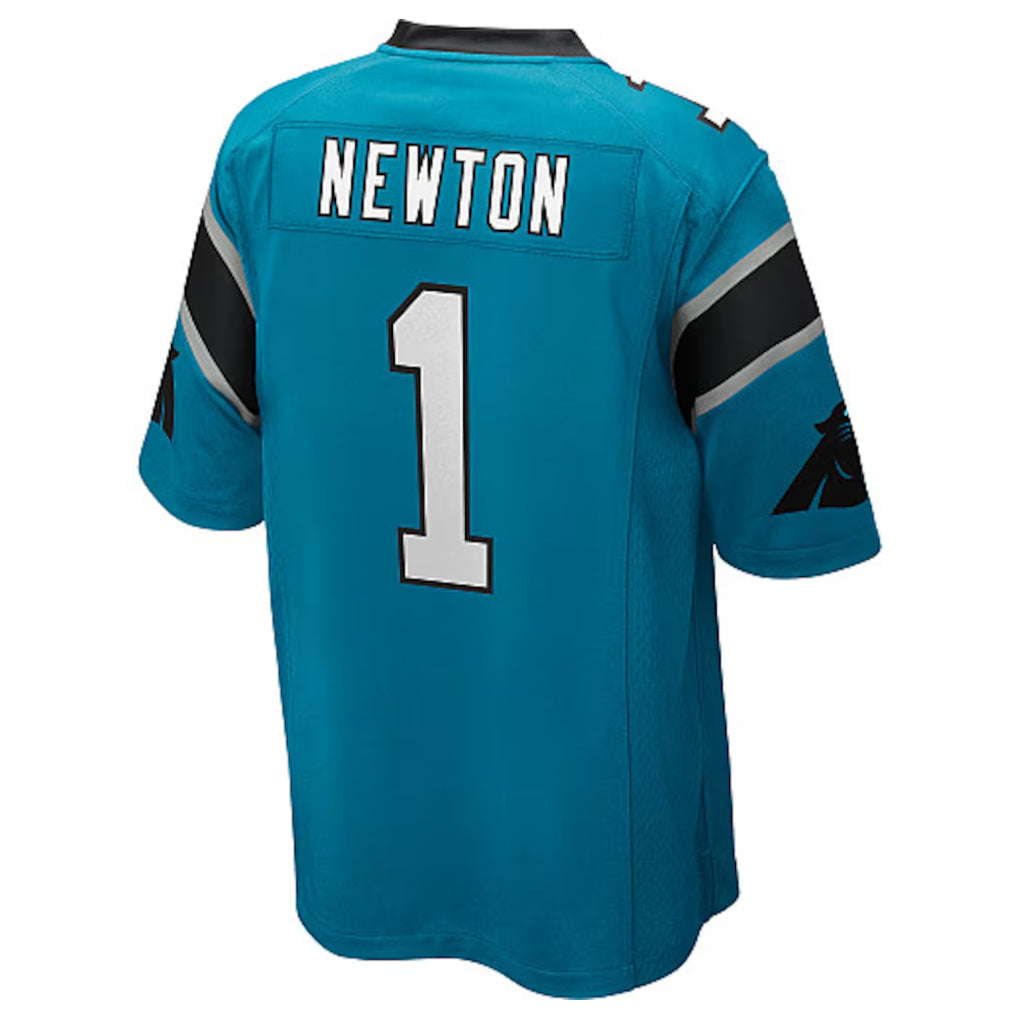 C.Panthers #1 Cam Newton Player Blue Game Football Jerseys football jersey product view 1