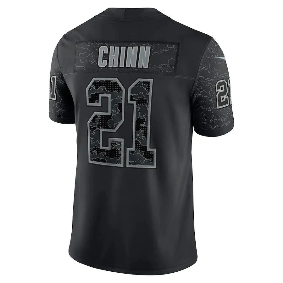 C.Panthers #21 Jeremy Chinn Black Player RFLCTV Limited Jersey Stitched American Football Jerseys football jersey product view 1