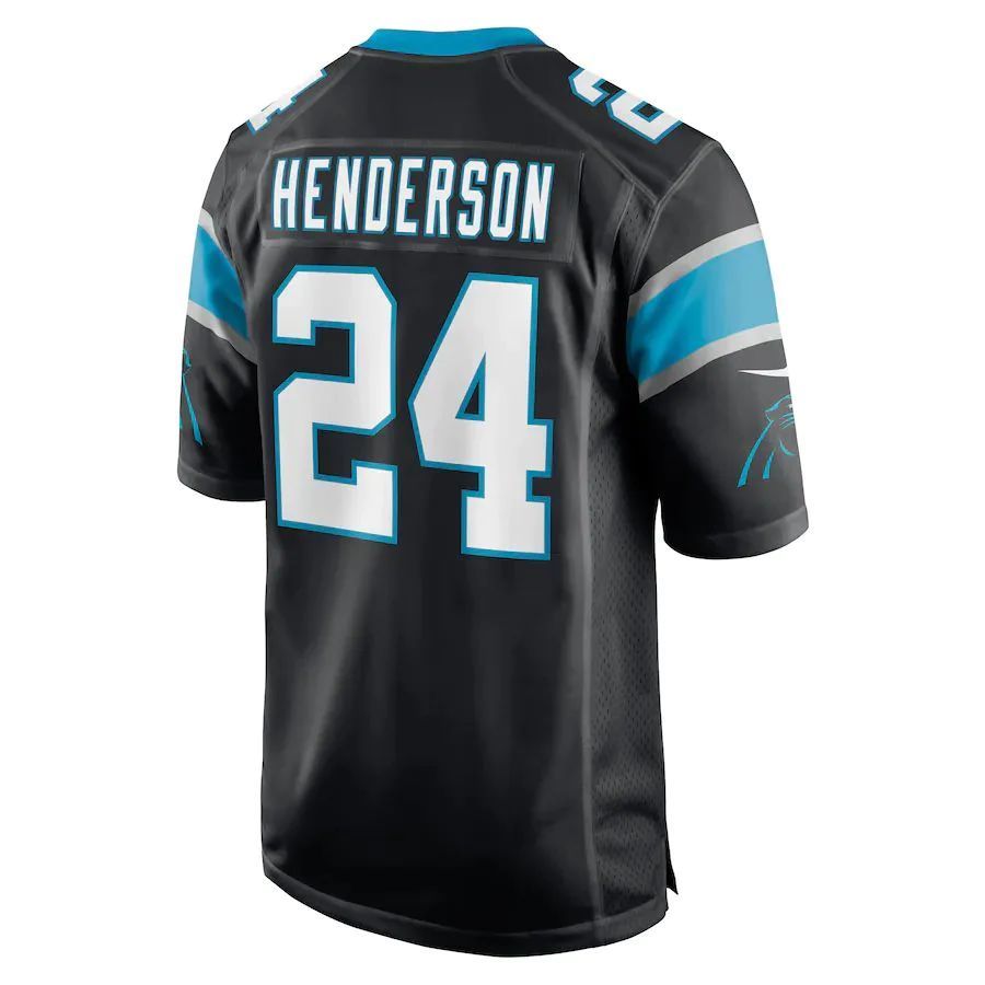 C.Panthers #24 C.J. Henderson Black Game Player Jersey Stitched American Football Jerseys football jersey product view 1