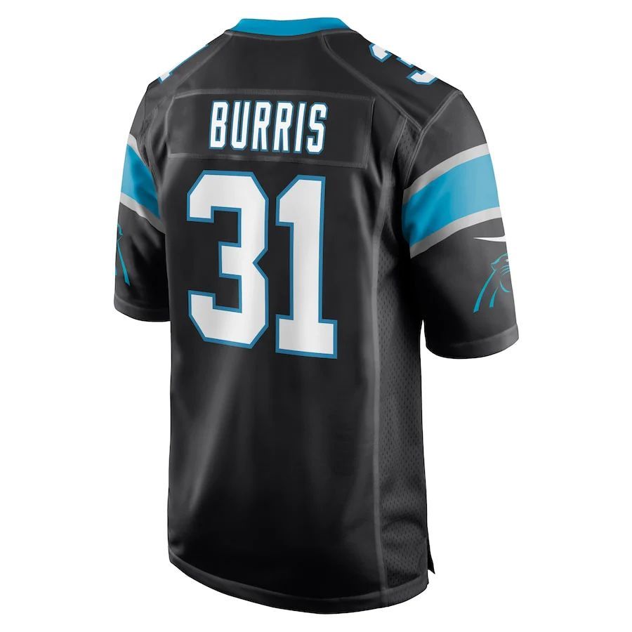 C.Panthers #31 Juston Burris Black Player Game Jersey Stitched American Football Jerseys football jersey product view 1